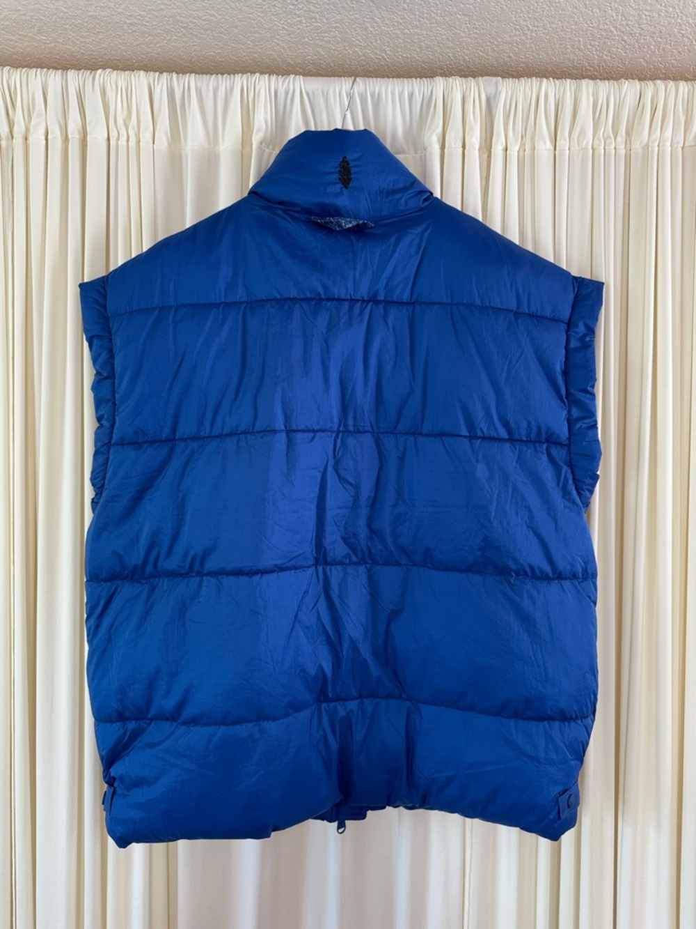 Free People FP Movement In A Bubble Puffer Vest Royal Blue Sz S Oversized Active - Picture 4 of 6